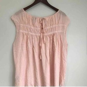 Torrid Light Pink Swiss Dot Crotche inset Top.